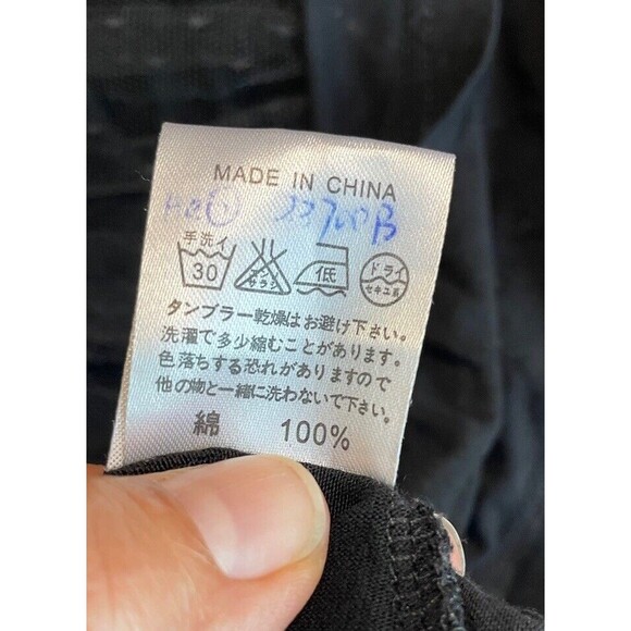 LIZ LISA Jersey‎ Black Dress Collared Lace Layered Skirt Street Wear - Picture 8 of 12